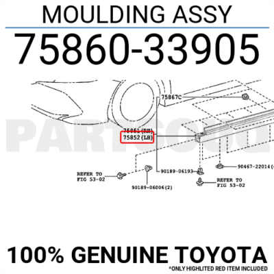 7586033905 Genuine Toyota MOULDING ASSY 75860-33905 | eBay