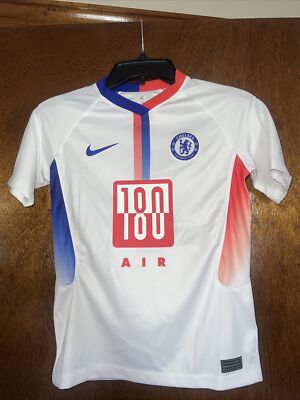 Nike Chelsea FC Air Max 180 Soccer Jersey White Concord Youth Size