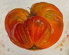 Big Tomato ORIGINAL Oil Painting Botanical illustration Contemporary Realism art