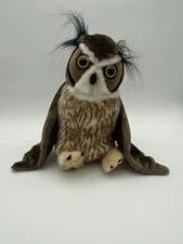 Nwt. Wild Republic 2012 Great Horned OWL Bean Plush 10" Stuffed Animal Toy Bird
