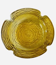 MCM Vintage Anchor Hocking Soreno Amber Gold Bark Tipple Glass Ashtray 4.25”