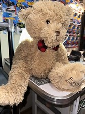 FAO SCHWARZ Teddy Bear 18  With Buffalo Plaid Red Black Bow Tie Plush Toy 2019