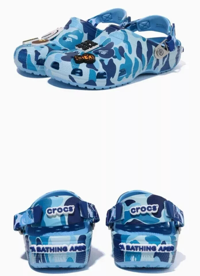 人気★正規品 Crocs x BAPE Classic Clog Oxygen Bape x Crocs Classic Clog 'Oxygen' Blue - Size 8 Men's/10