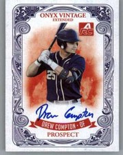 2021 Onyx Vintage Extended Blue Signature Drew Compton RC Rookie AUTO