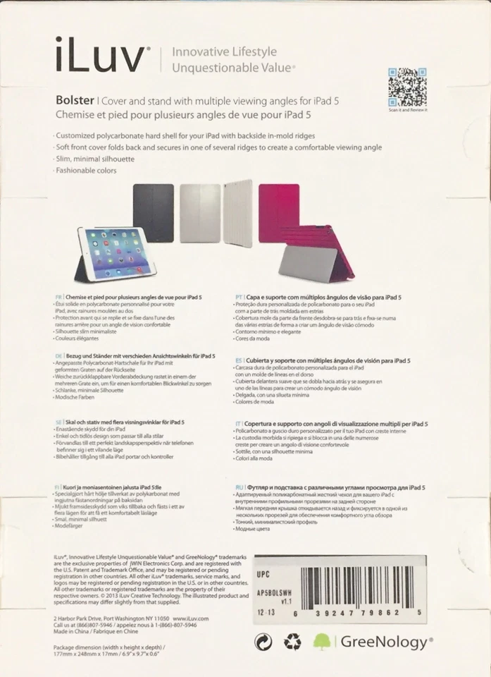 iLuv Bolster White Cover & Stand for iPad Air Multiple Viewing Angles - Image 2 of 2