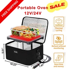 Portable 12V/24V 2-in-1 Car Food Warmer, Heated Lunch Box for Travel and Camping