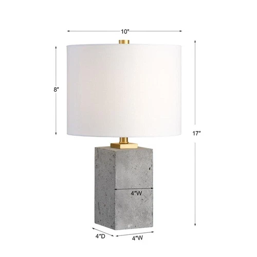 Uttermost Drexel Concrete and Steel Table Lamp in Gray and White - Picture 3 of 3