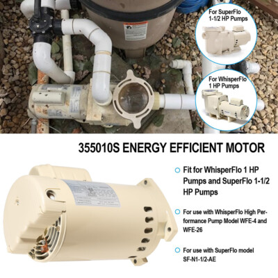 Replacemet For Pentair Whisperflo Almond 1HP Pool Pump Motor Solid 355010s - Foto 7