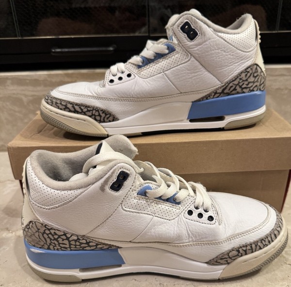 Jordan 3 Retro Mid UNC Talla 8.5 CT8532-104 University Blue White OG Raro para Hombre 2