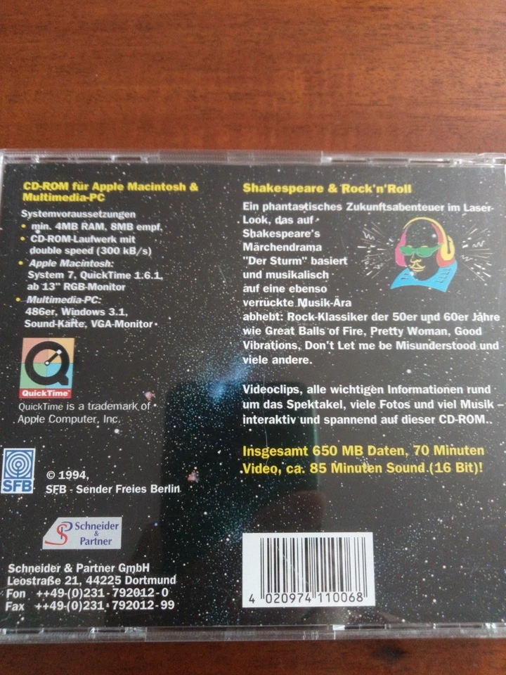 Sound of Shakespeare & Rock ´n´ Roll- Das interaktive Musical- CD-ROM (1994) - Bild 2 von 2