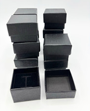 Lot of 12 Black Square Jewelry Gift Boxes with Lids, Multiple Boxes