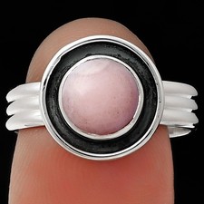 Natural Pink Opal - Australia 925 Sterling Silver Ring s.8 Jewelry R-1468