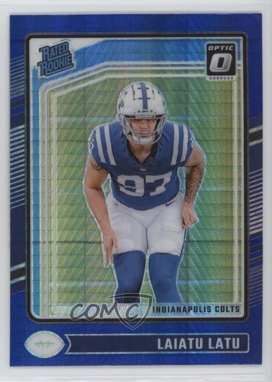 2024 Panini Donruss Optic Rated Blue Hyper Prizm Laiatu Latu #267 Rookie RC 1m82
