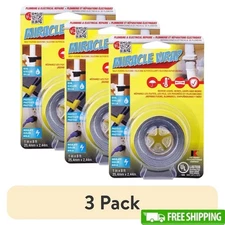 Miracle Wrap Self-Fusing Silicone Tape 3 Pack Waterproof Insulation Repairs New