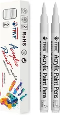 White Paint Marker Paint Pens - 2 Pack Acrylic Permanent Marker, 0.7Mm Extra Fin