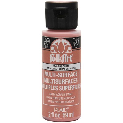 FolkArt Acrylic Paint 2oz-Fire Coral - FA-2740