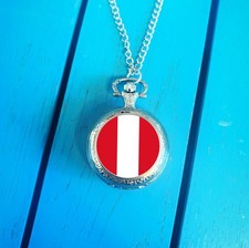 Peru Flag Pocket Watch. Peruvian Gift for Him. Patriotic Christmas Gift.