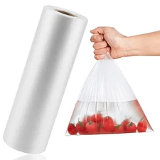 LabelMore 16'' x 20'' Plastic Produce Bags on a Roll, Clear, Food Storage Bag...