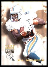 O.J. McDuffie 1995 Playoff Absolute #40 Dolphins NFL READ FREE SHIP AutographDen