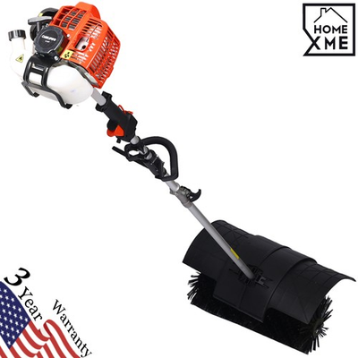 #ad #ad 52cc Handheld 2.4HP Gas Power Snow Sweeper Broom Brush Driveway Walkway Clean $305.37