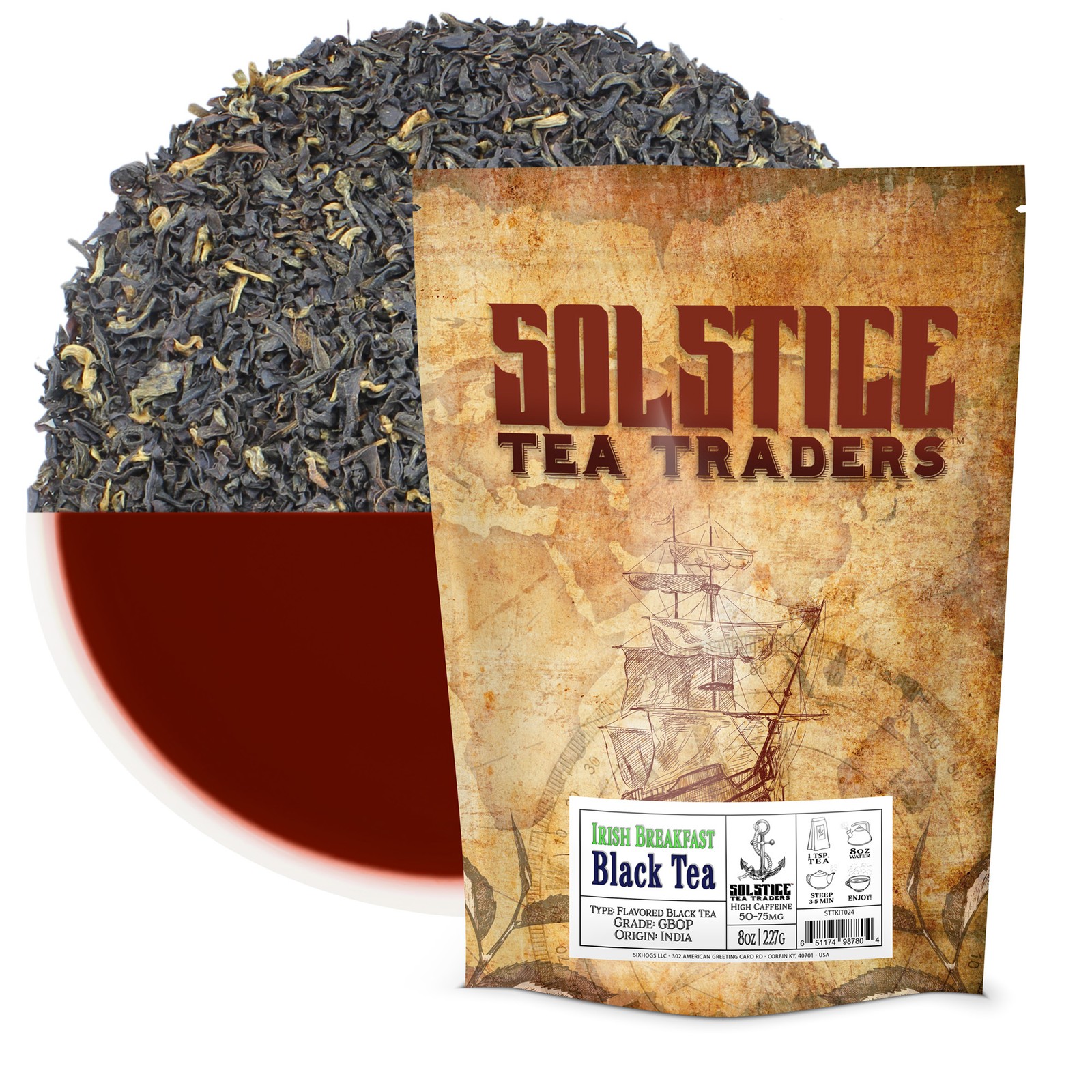 Irish Breakfast Black Tea, 100% Assam Origin 8oz, Makes 100+