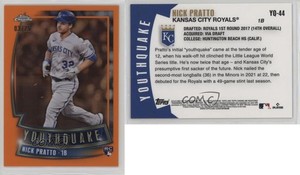 2023 Topps Chrome Youthquake Orange Refractor /25 Nick Pratto #YQ-44 Rookie RC