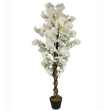 Image of Artificial Cherry Blossom Tree Large Indoor White 150cm (5ft) Realistic Premium