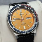 Vintage 1980 Seiko Sports 100 7123-823H Gold Dial Pogue Style Divers Watch