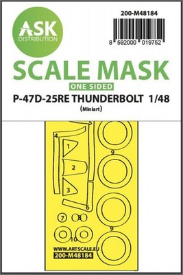 P-47D-25RE Thunderbolt  one-sided express fit mask for Miniart / 1:48