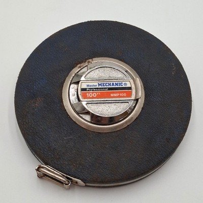 Vintage Master Mechanic MMP100 100 Ft Lufkin Steel Reel Tape Measure Made in USA