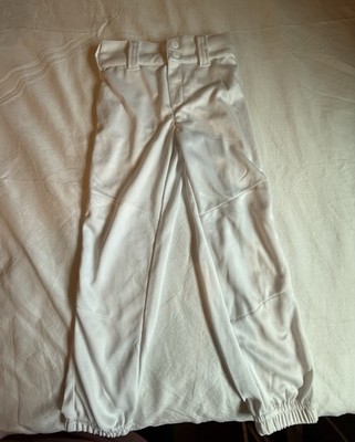QBK Youth Baseball Pants Size 5T White Elastic Cuff Reinforced Knees