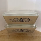 2x Vintage Pyrex Homestead 0503 1 1/2 Quart Casserole Refrigerator Dish With Lid