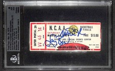 Magic Johnson Larry Bird Signed 1979 NCAA Final Four Ticket BECKETT AUTO 10