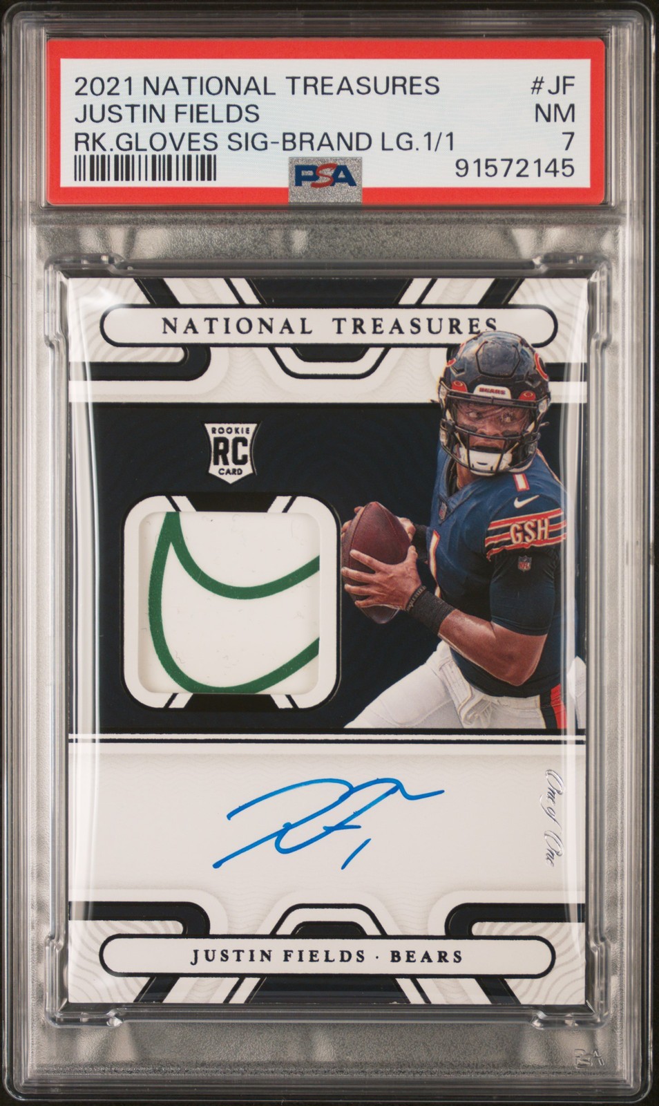 Justin Fields Panini National Treasures Rookie Gloves Signatures #JF Base