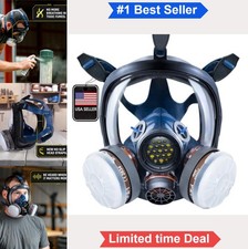 Full Face Respirator Reusable Polycarbonate Lens Anti Fog Silicone Seal Bayonet