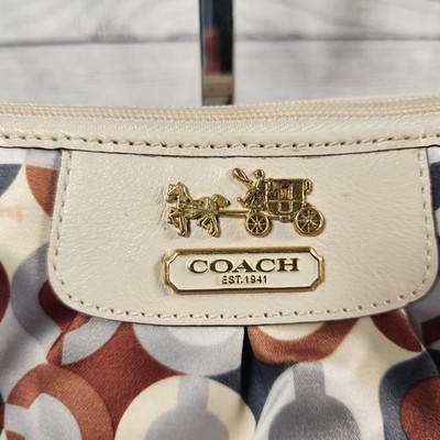 Coach Madison Op Art Sateen Sophia Top Handle Bag Multi-Color