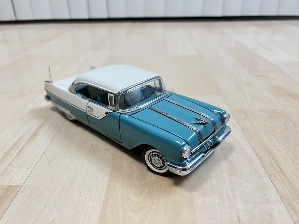 Franklin Mint Pontiac Star Chief 1955 - blanco verde azulado falta un limpiaparabrisas y espejo Foto 2 de 4