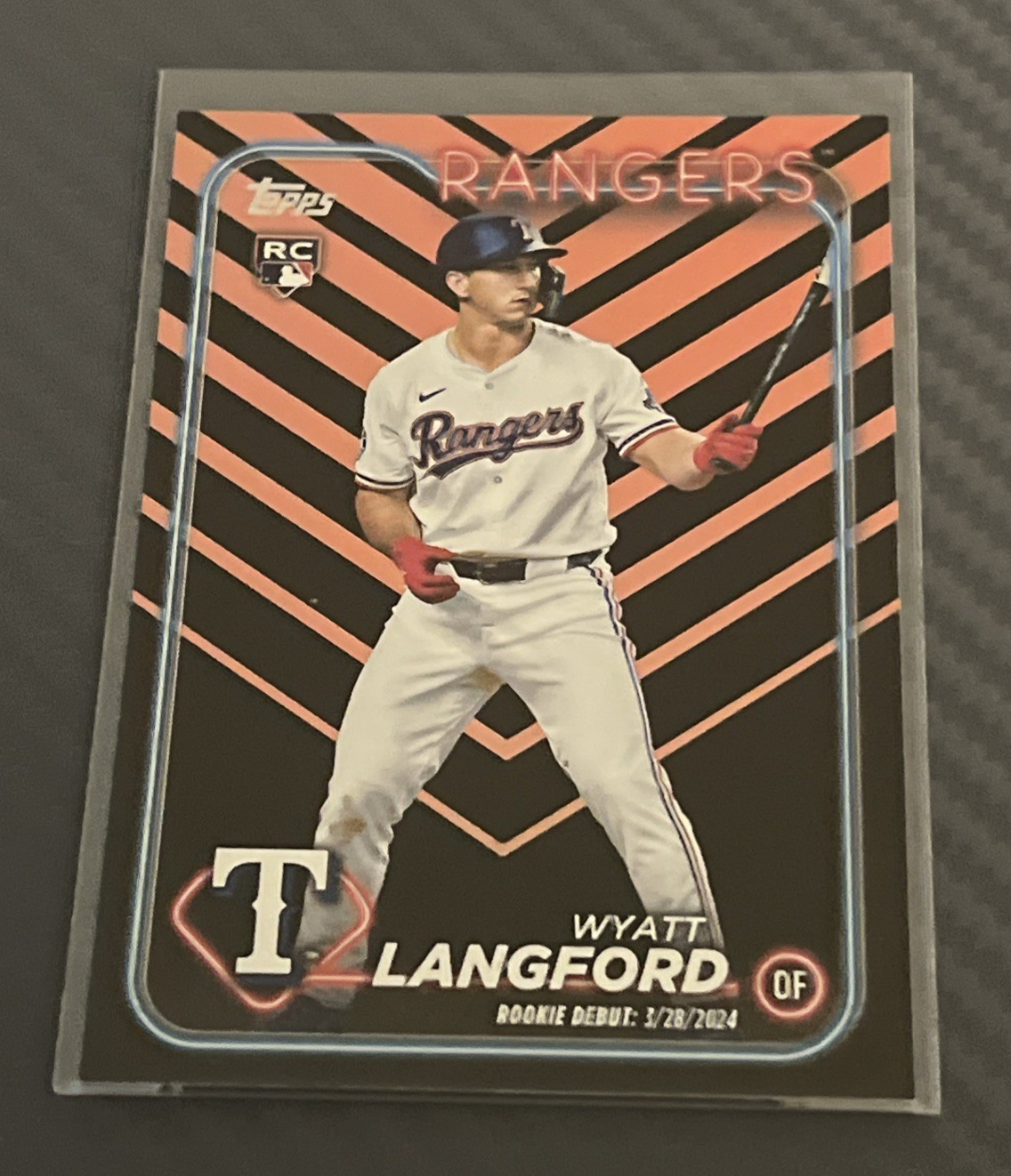 2024 Topps Update Orange & Black Foil #US341 Wyatt Langford Rookie Debut