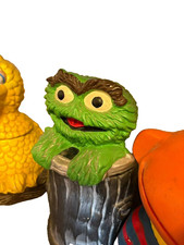 Seseme street cookied jars. Set of 4 - Cookie Monster, Big Bird, Oscar and Elmo