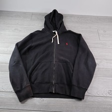 Polo Ralph Lauren Hoodie Men's Large Full Zip Distressed Faded Pony Logo Heavy