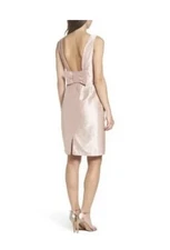 Alfred Sung Pearl Pink Bow Dress Size 16 Msrp:$180.00