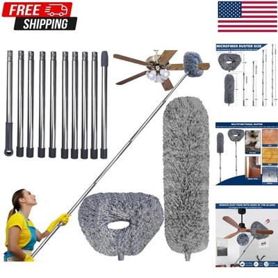 20 Ft+ High  Grey Cobweb Duster with 3-14 ft Extension Pole, Webster Cobweb