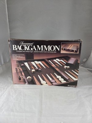 Vintage Tournament Backgammon Game Complete Set - Vintage Pressman #7014 