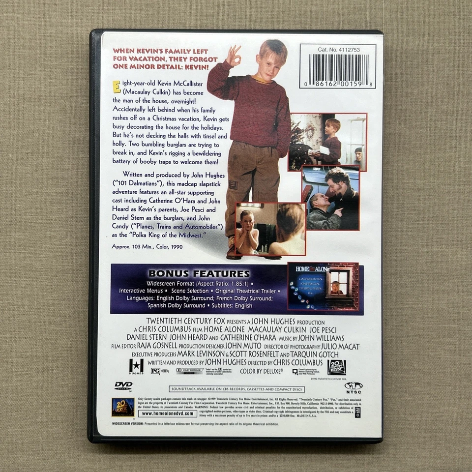 Home Alone (DVD 1990) Christmas Holiday Comedy Movie Macaulay Culkin John Hughes Foto 2 de 4