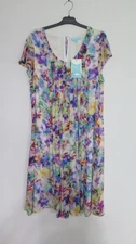 NEW Blue illusion Medium (12) Flutter Sleeve Hazy Floral Dress RRP $199.99 Lined