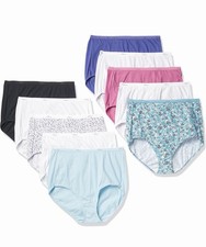 Hanes Women's Brief Underwear Pack, High-waisted Cotton Brief Panties, 10-pack