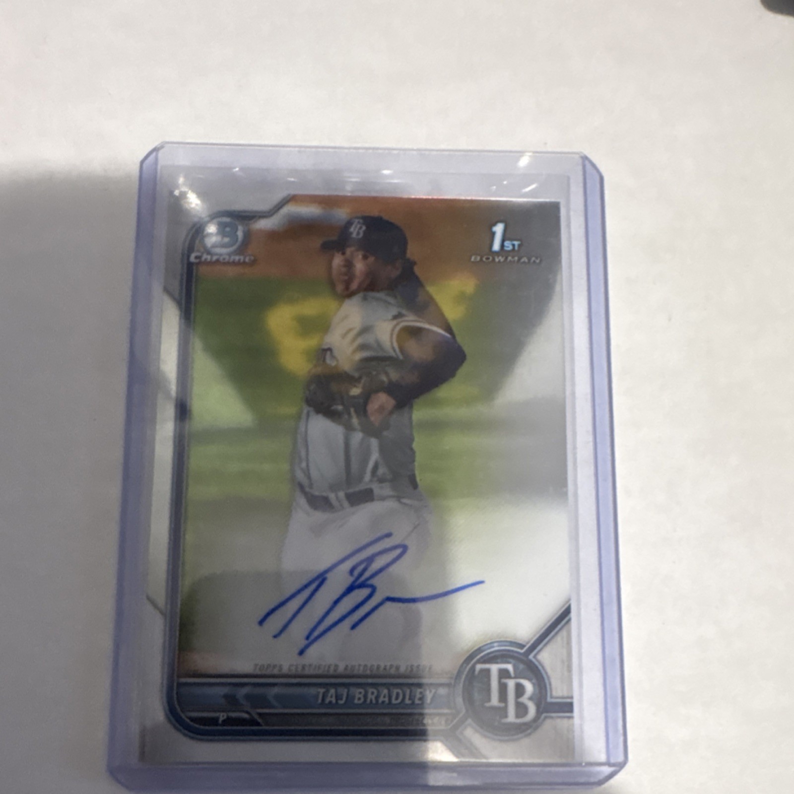 Topps 2022 Bowman Chrome Autograph Taj Bradley Tampa Bay Rays #CPA-TB