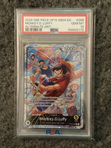 2026 ONE PIECE OP15-EB04-ADVENTURE ON KAMI'S ISLAND #098 MONKEY D. LUFFY PSA 10