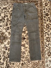 Carhartt Doubke Knee Work Pants Slim Fit Faded Grey Size 32 Distressed