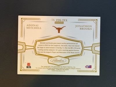 Adoni様用ホワイトデーカード 2024 Panini Flawless Collegiate Adonai Mitchell Jonathon Brooks